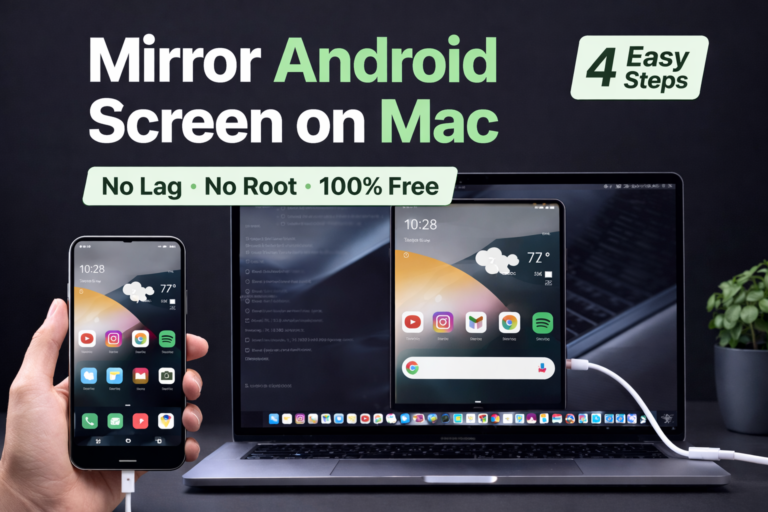 Mirror Android Screen on Mac – 4 Free Steps (No Lag, No Root)